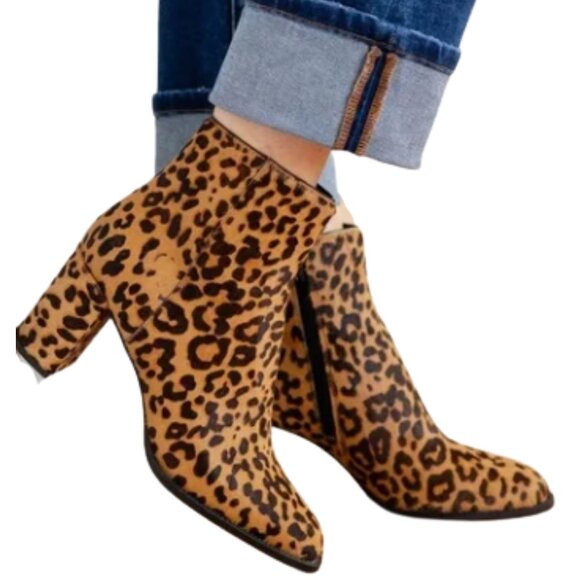 Steve Madden Jazie Cow Hair Animal Print Ladies Booties Size 8M - Picture 1 of 5